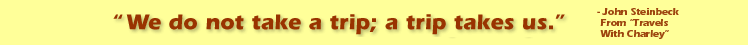 We do not take a trip; a trip takes us. - John Steinbeck